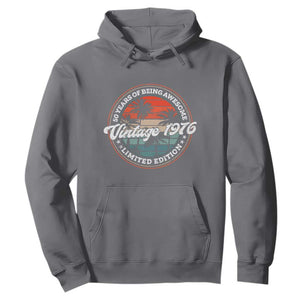 50th Birthday Gifts Hoodie Vintage 1976 50 Year Old Birthday TS10 Charcoal Print Your Wear