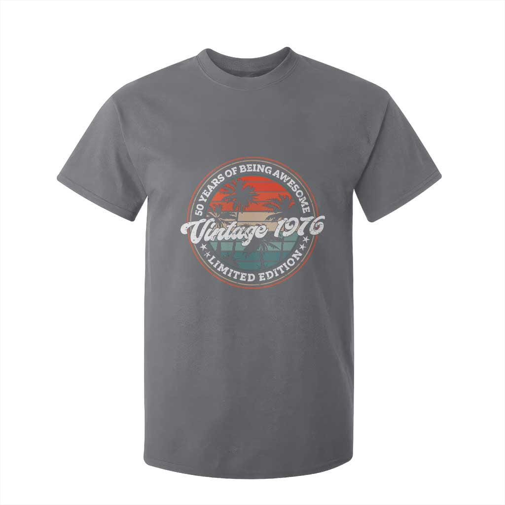 50th Birthday Gifts T Shirt For Kid Vintage 1976 50 Year Old Birthday TS10 Charcoal Print Your Wear