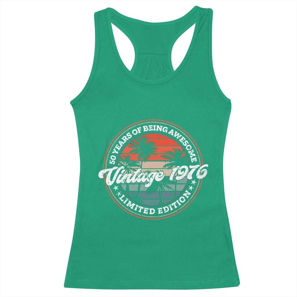 50th Birthday Gifts Racerback Tank Top Vintage 1976 50 Year Old Birthday TS10 Irish Green Print Your Wear