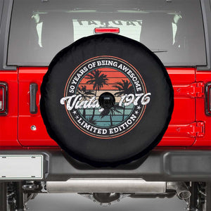 50th Birthday Gifts Spare Tire Cover Vintage 1976 50 Year Old Birthday TS10 Black Print Your Wear