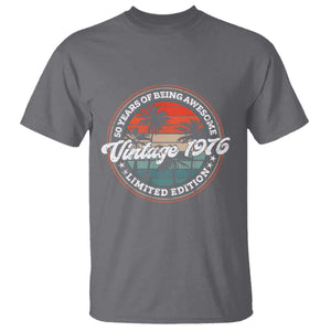 50th Birthday T Shirt - Vintage 1976 50 Year Old Birthday Gift Humor Tee TS10 Charcoal Print Your Wear
