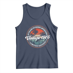 50th Birthday Gifts Tank Top Vintage 1976 50 Year Old Birthday TS10 Navy Print Your Wear