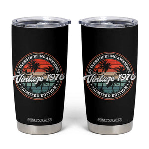 50th Birthday Gifts Tumbler Cup Vintage 1976 50 Year Old Birthday TS10 Black Print Your Wear