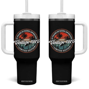 50th Birthday Gifts Tumbler With Handle Vintage 1976 50 Year Old Birthday TS10 One Size: 40 oz Black Print Your Wear