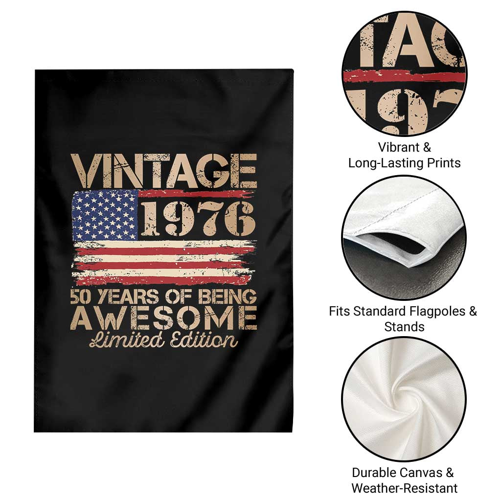 Vintage 1976 Birthday Garden Flag 50 Years Of Being Awesome USA Flag TS10 Print Your Wear