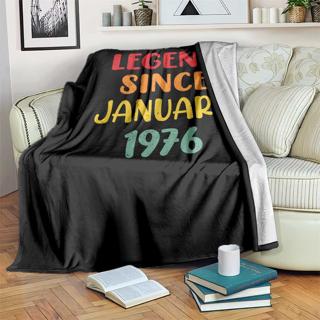Legend Since January 1976 Throw Blanket Vintage Retro 50th Birthday Gifts 50 Years Old TS10 Print Your Wear