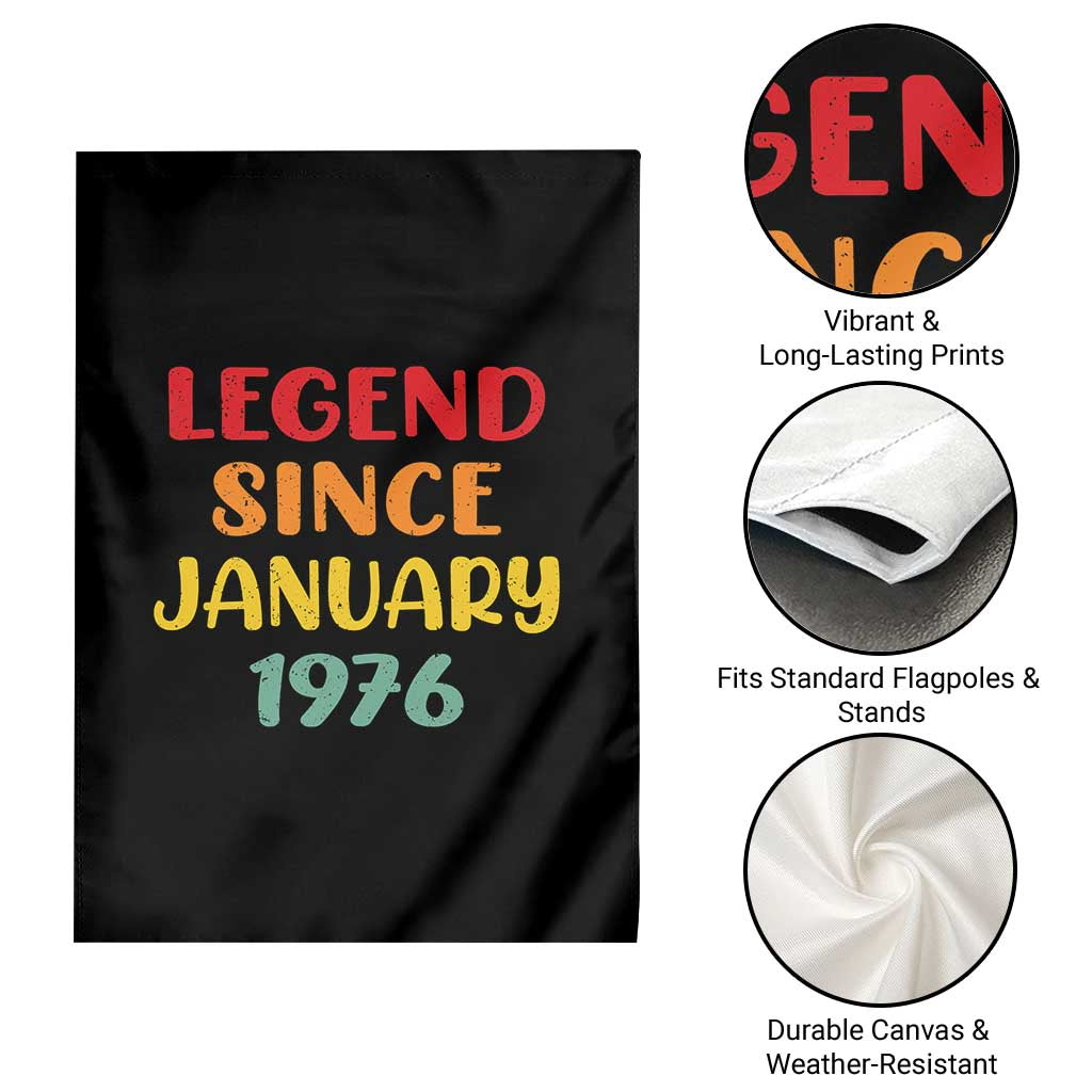 Legend Since January 1976 Garden Flag Vintage Retro 50th Birthday Gifts 50 Years Old TS10 Print Your Wear