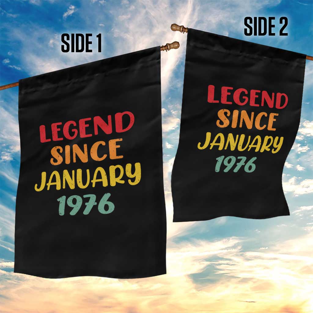 Legend Since January 1976 Garden Flag Vintage Retro 50th Birthday Gifts 50 Years Old TS10 Print Your Wear