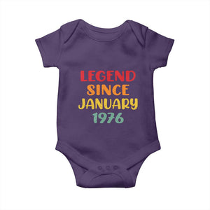 Legend Since January 1976 Baby Onesie Vintage Retro 50th Birthday Gifts 50 Years Old TS10 Purple Print Your Wear