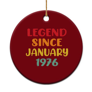 Legend Since January 1976 Ceramic Ornament Vintage Retro 50th Birthday Gifts 50 Years Old TS10 1pc Red Print Your Wear