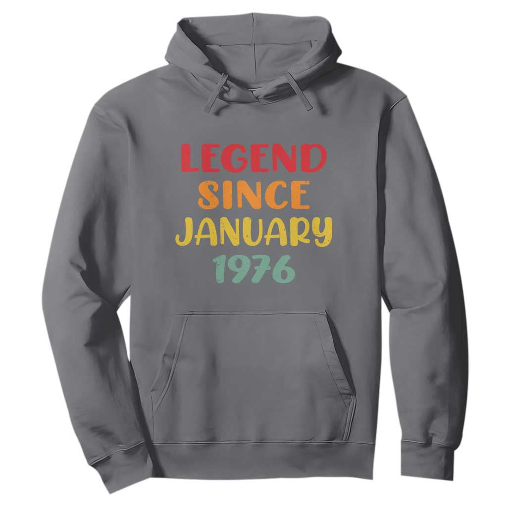 Legend Since January 1976 Hoodie Vintage Retro 50th Birthday Gifts 50 Years Old TS10 Charcoal Print Your Wear