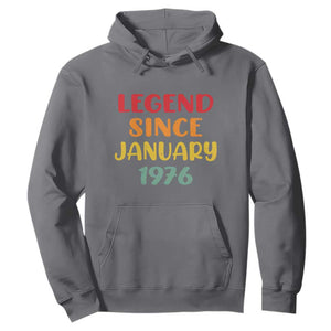Legend Since January 1976 Hoodie Vintage Retro 50th Birthday Gifts 50 Years Old TS10 Charcoal Print Your Wear