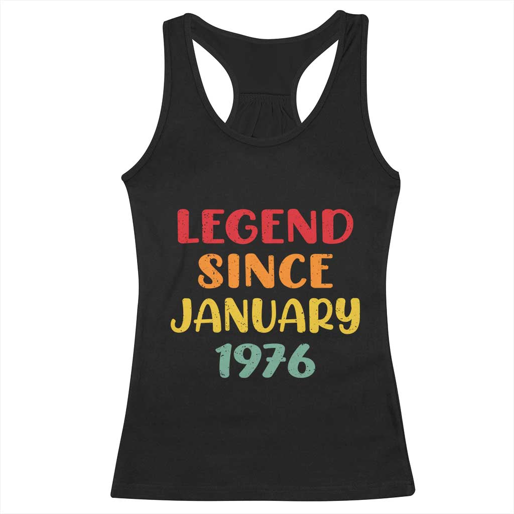 Legend Since January 1976 Racerback Tank Top Vintage Retro 50th Birthday Gifts 50 Years Old TS10 Black Print Your Wear