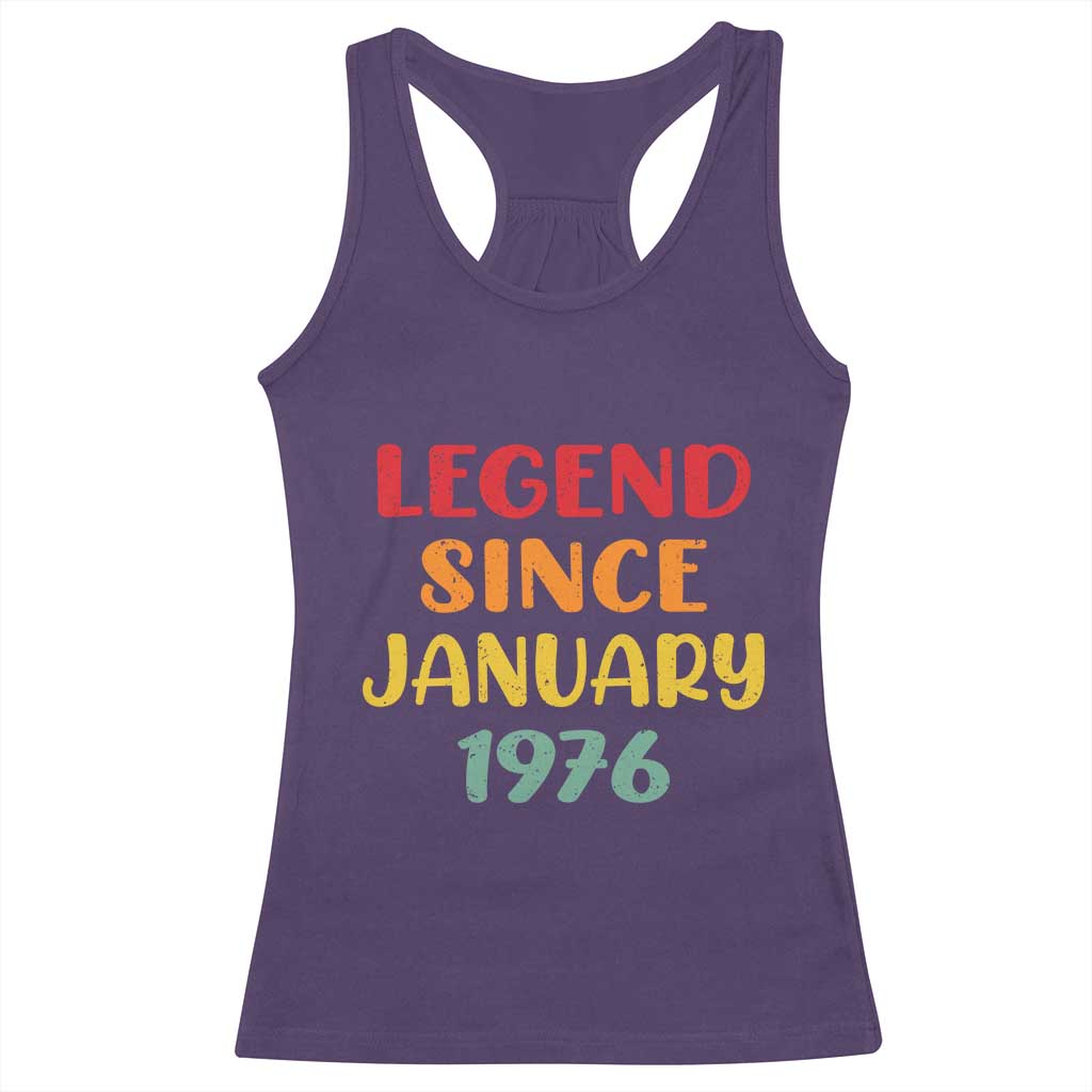 Legend Since January 1976 Racerback Tank Top Vintage Retro 50th Birthday Gifts 50 Years Old TS10 Purple Print Your Wear