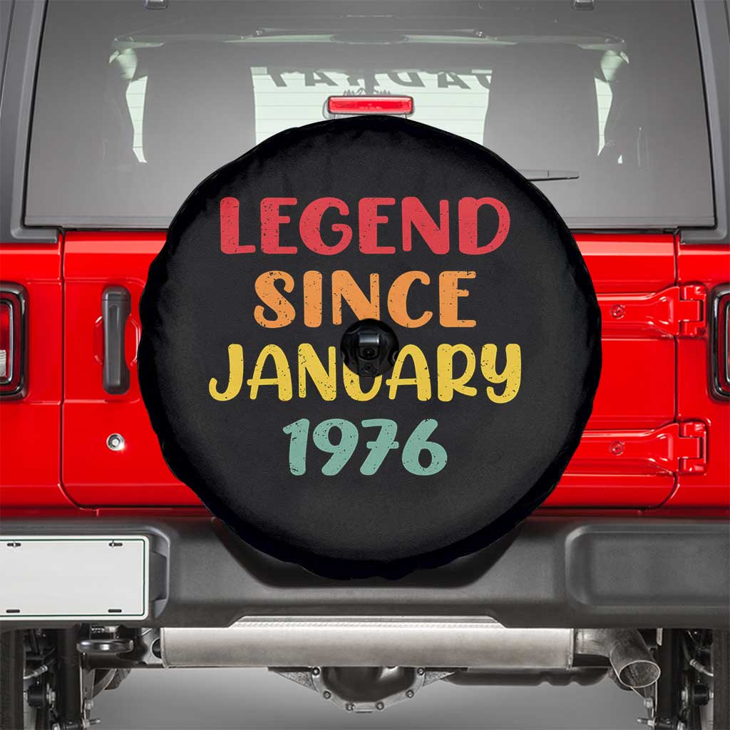 Legend Since January 1976 Spare Tire Cover Vintage Retro 50th Birthday Gifts 50 Years Old TS10 Black Print Your Wear