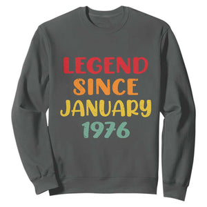 Legend Since January 1976 Sweatshirt Vintage Retro 50th Birthday Gifts 50 Years Old TS10 Dark Heather Print Your Wear