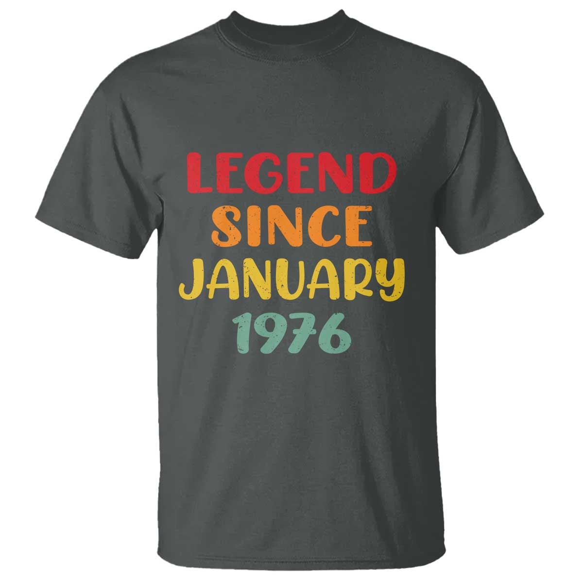 Legend Since January 1976 T Shirt Vintage Retro 50th Birthday Gifts 50 Years Old TS10 Dark Heather Print Your Wear