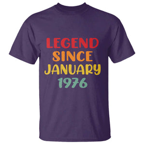 Legend Since January 1976 T Shirt Vintage Retro 50th Birthday Gifts 50 Years Old TS10 Purple Print Your Wear