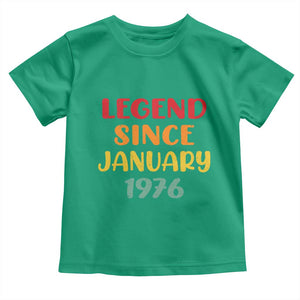 Legend Since January 1976 Toddler T Shirt Vintage Retro 50th Birthday Gifts 50 Years Old TS10 Irish Green Print Your Wear
