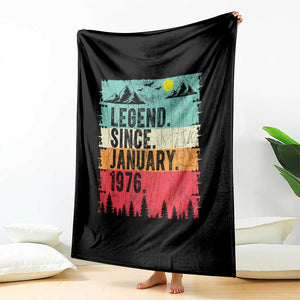 Vintage 1976 Birthday Throw Blanket Retro 50th Birthday Gifts 50 Years Old TS10 Print Your Wear