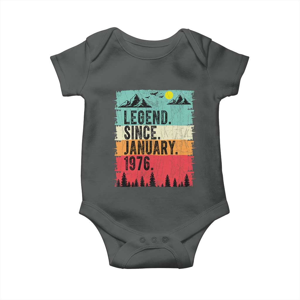 Vintage 1976 Birthday Baby Onesie Retro 50th Birthday Gifts 50 Years Old TS10 Dark Heather Print Your Wear