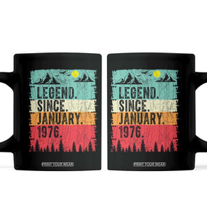 Vintage 1976 Birthday Coffee Mug Retro 50th Birthday Gifts 50 Years Old TS10 Black Print Your Wear