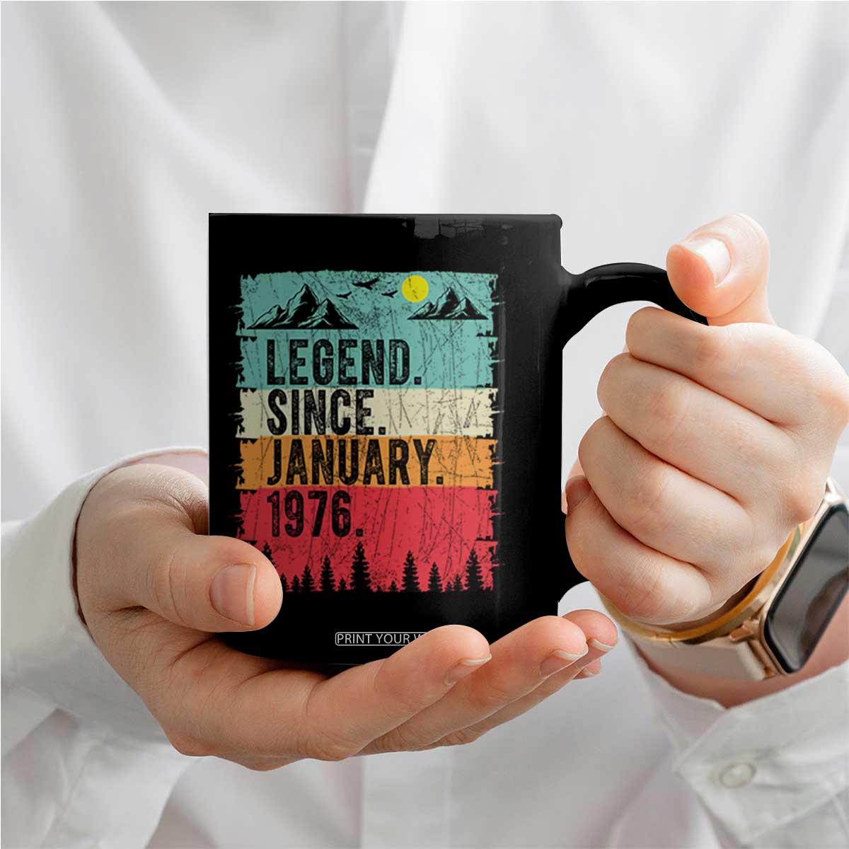 Vintage 1976 Birthday Coffee Mug Retro 50th Birthday Gifts 50 Years Old TS10 Print Your Wear