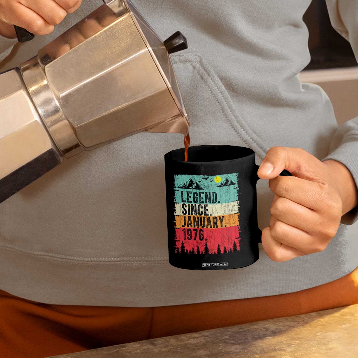 Vintage 1976 Birthday Coffee Mug Retro 50th Birthday Gifts 50 Years Old TS10 Print Your Wear