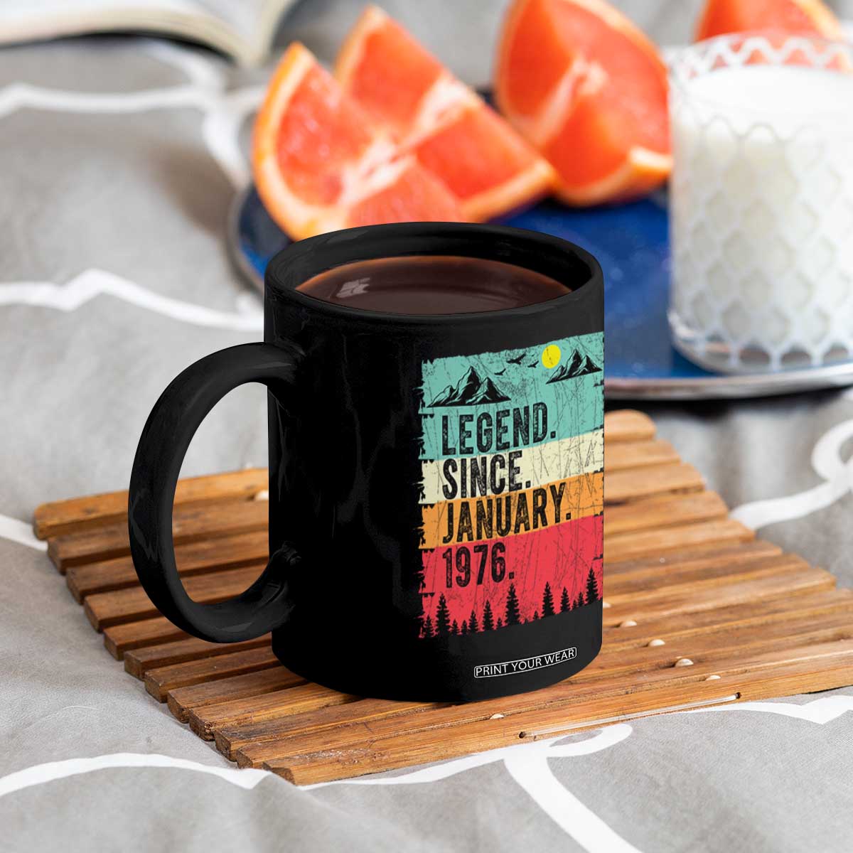 Vintage 1976 Birthday Coffee Mug Retro 50th Birthday Gifts 50 Years Old TS10 Print Your Wear