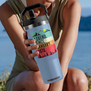 Vintage 1976 Birthday Flip Straw Tumbler Retro 50th Birthday Gifts 50 Years Old TS10 One Size: 30 oz Light Blue Print Your Wear
