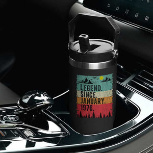 Vintage 1976 Birthday Flip Straw Tumbler Retro 50th Birthday Gifts 50 Years Old TS10 Print Your Wear