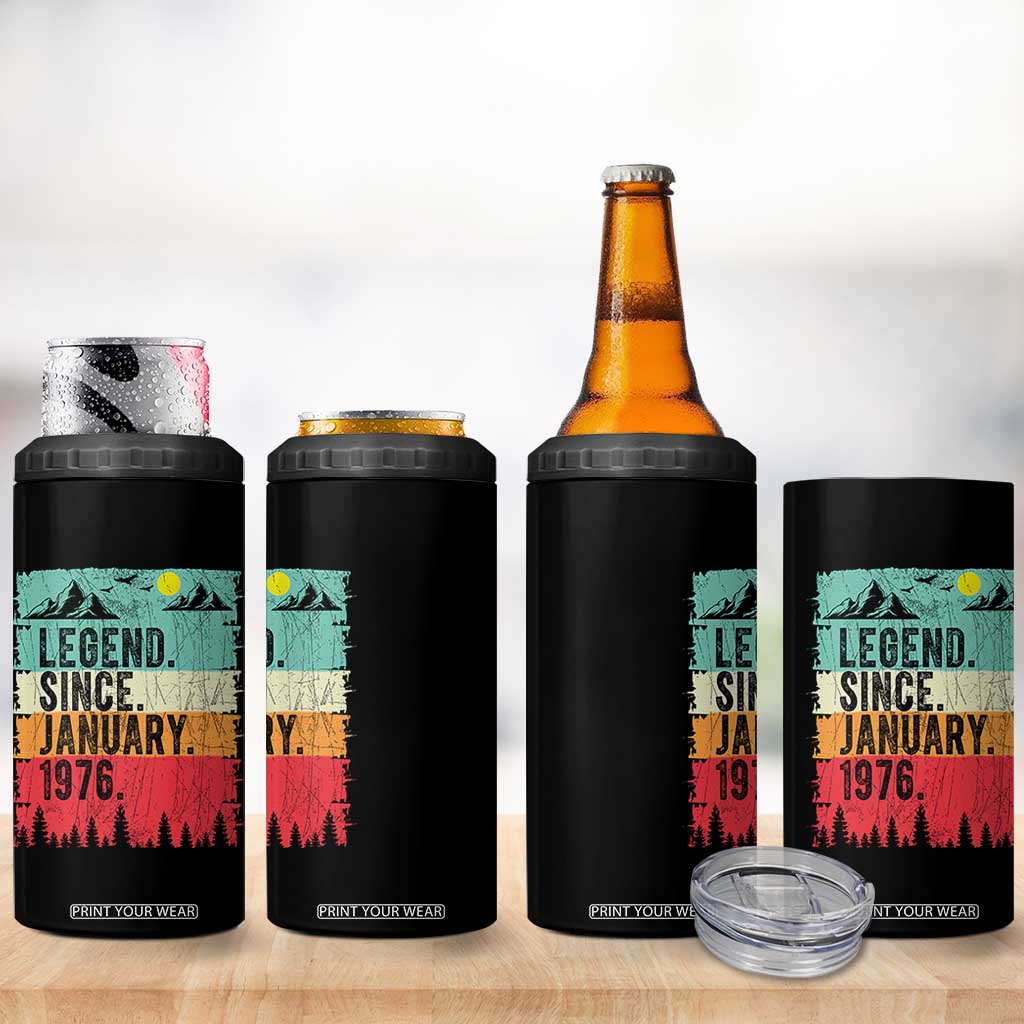 Vintage 1976 Birthday 4 in 1 Can Cooler Tumbler Retro 50th Birthday Gifts 50 Years Old TS10 Print Your Wear