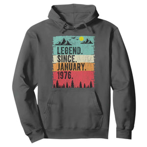 Vintage 1976 Birthday Hoodie Retro 50th Birthday Gifts 50 Years Old TS10 Dark Heather Print Your Wear