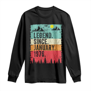 Vintage 1976 Birthday Long Sleeve Shirt Retro 50th Birthday Gifts 50 Years Old TS10 Black Print Your Wear