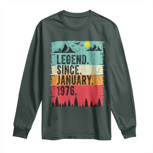 Vintage 1976 Birthday Long Sleeve Shirt Retro 50th Birthday Gifts 50 Years Old TS10 Dark Forest Green Print Your Wear