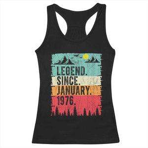 Vintage 1976 Birthday Racerback Tank Top Retro 50th Birthday Gifts 50 Years Old TS10 Black Print Your Wear