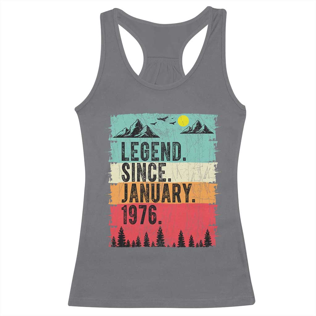 Vintage 1976 Birthday Racerback Tank Top Retro 50th Birthday Gifts 50 Years Old TS10 Charcoal Print Your Wear