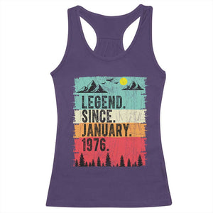 Vintage 1976 Birthday Racerback Tank Top Retro 50th Birthday Gifts 50 Years Old TS10 Purple Print Your Wear