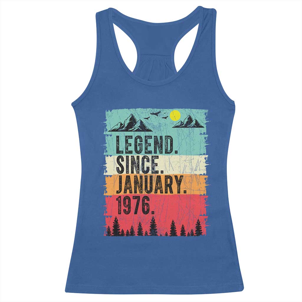 Vintage 1976 Birthday Racerback Tank Top Retro 50th Birthday Gifts 50 Years Old TS10 Royal Blue Print Your Wear