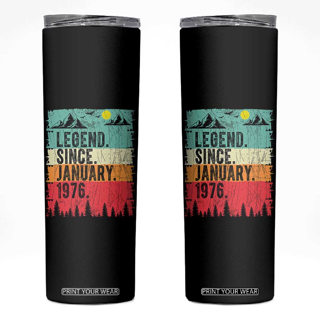 Vintage 1976 Birthday Skinny Tumbler Retro 50th Birthday Gifts 50 Years Old TS10 Black Print Your Wear