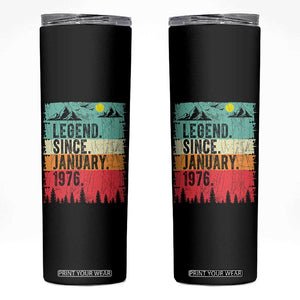 Vintage 1976 Birthday Skinny Tumbler Retro 50th Birthday Gifts 50 Years Old TS10 Black Print Your Wear