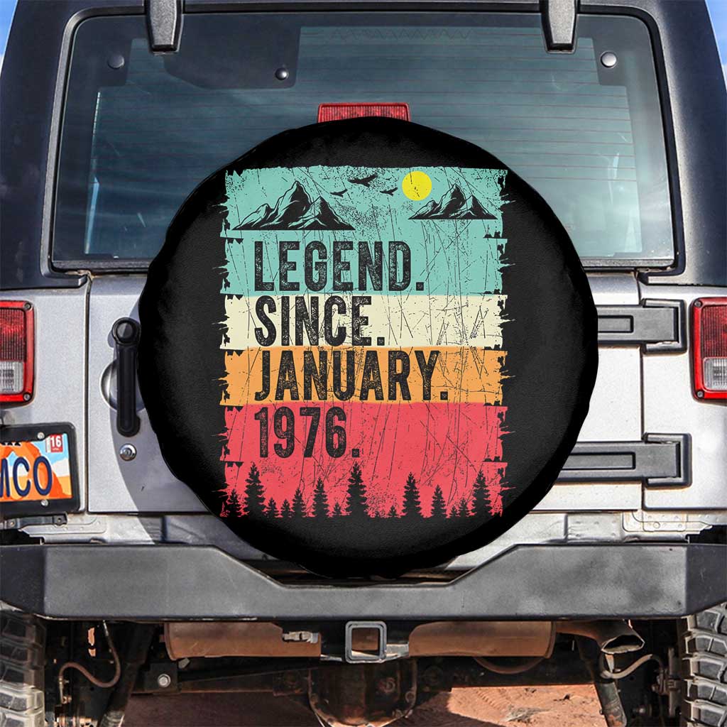 Vintage 1976 Birthday Spare Tire Cover Retro 50th Birthday Gifts 50 Years Old TS10 No hole Black Print Your Wear