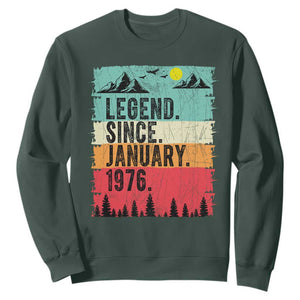 Vintage 1976 Birthday Sweatshirt Retro 50th Birthday Gifts 50 Years Old TS10 Dark Forest Green Print Your Wear