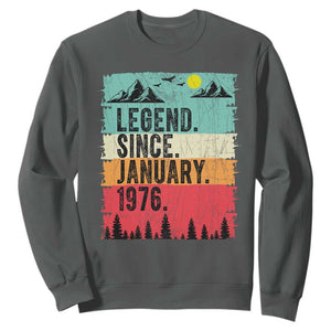 Vintage 1976 Birthday Sweatshirt Retro 50th Birthday Gifts 50 Years Old TS10 Dark Heather Print Your Wear