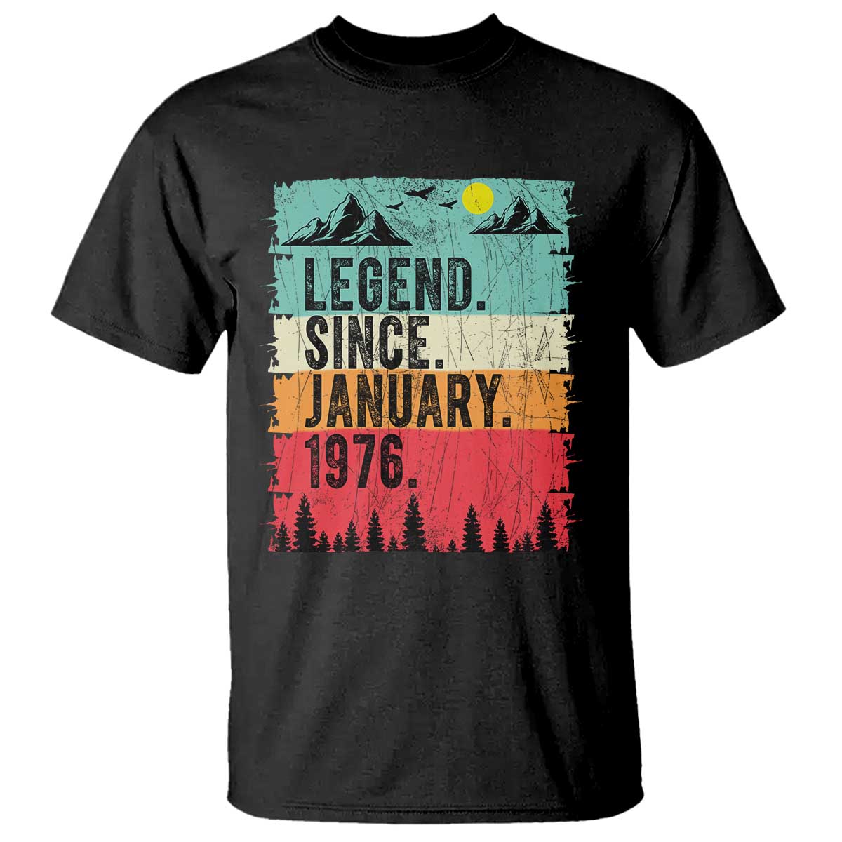 Vintage 1976 Birthday T Shirt Retro 50th Birthday Gifts 50 Years Old TS10 Black Print Your Wear