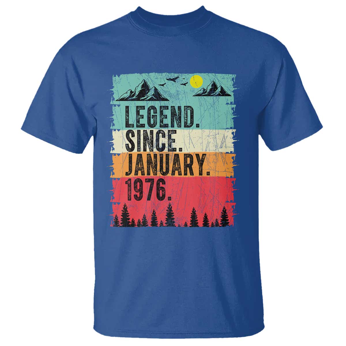 Vintage 1976 Birthday T Shirt Retro 50th Birthday Gifts 50 Years Old TS10 Royal Blue Print Your Wear