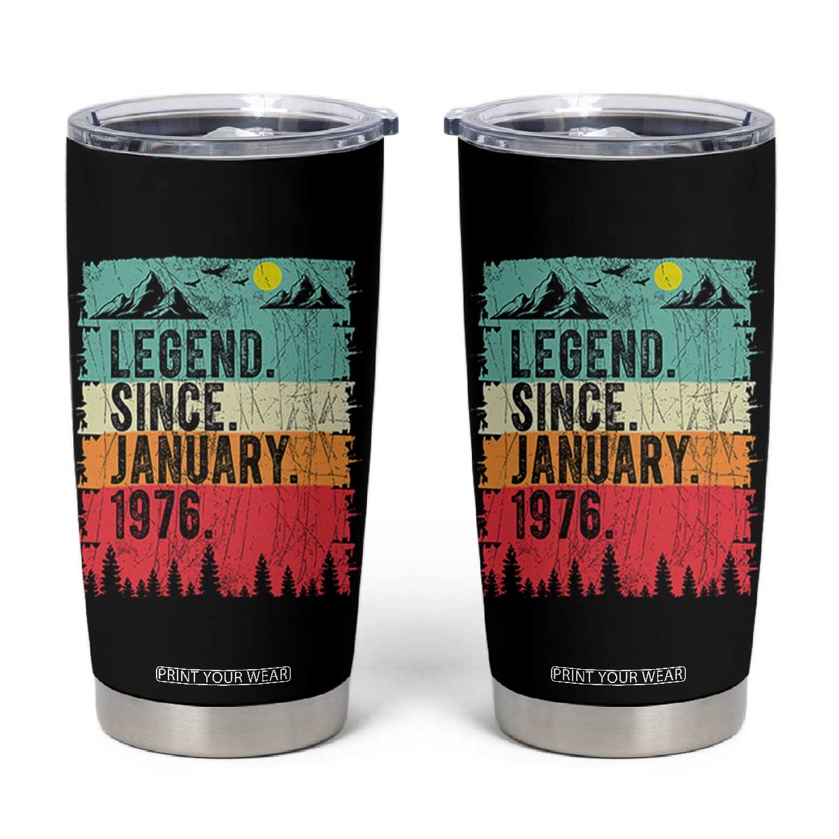 Vintage 1976 Birthday Tumbler Cup Retro 50th Birthday Gifts 50 Years Old TS10 Black Print Your Wear