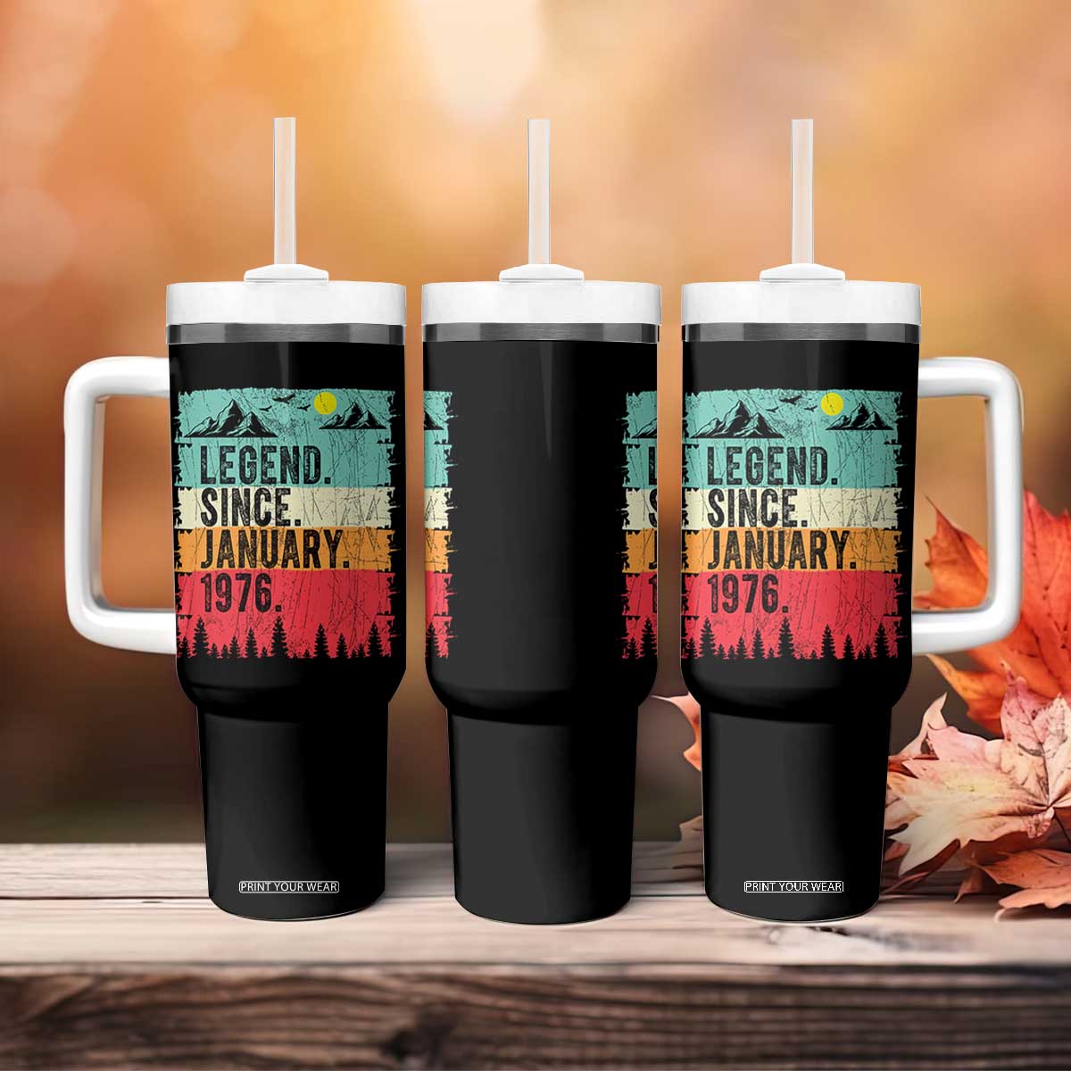 Vintage 1976 Birthday Tumbler With Handle Retro 50th Birthday Gifts 50 Years Old TS10 Print Your Wear