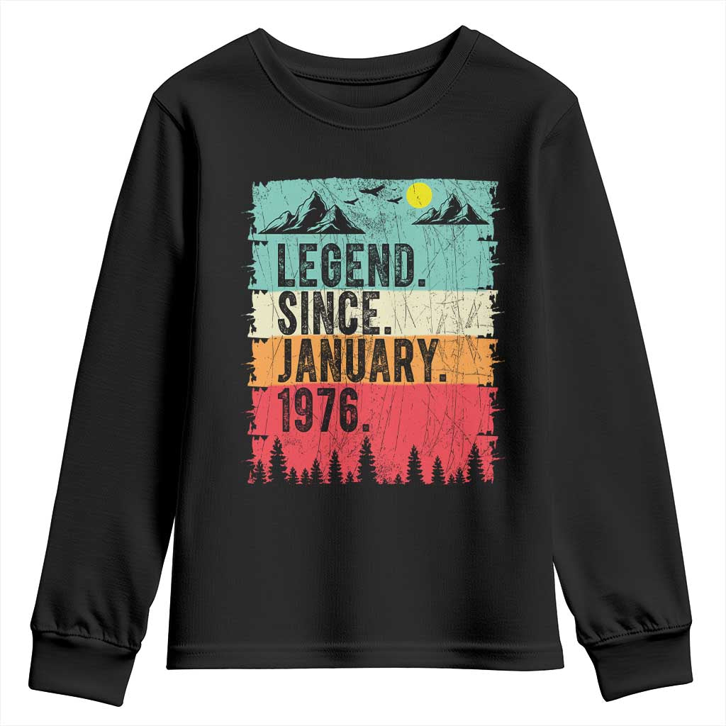 Vintage 1976 Birthday Youth Sweatshirt Retro 50th Birthday Gifts 50 Years Old TS10 Black Print Your Wear