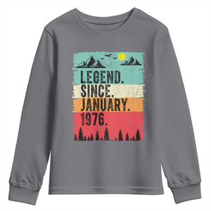 Vintage 1976 Birthday Youth Sweatshirt Retro 50th Birthday Gifts 50 Years Old TS10 Charcoal Print Your Wear